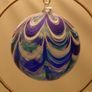 Boule de Noël blanc-bleu