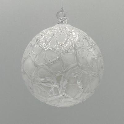 Boule de Noël blanc givré